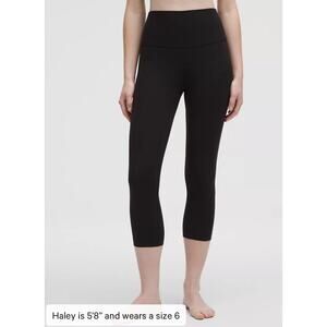 174 Lululemon Align High-Rise Crop 21” Black Size 8
